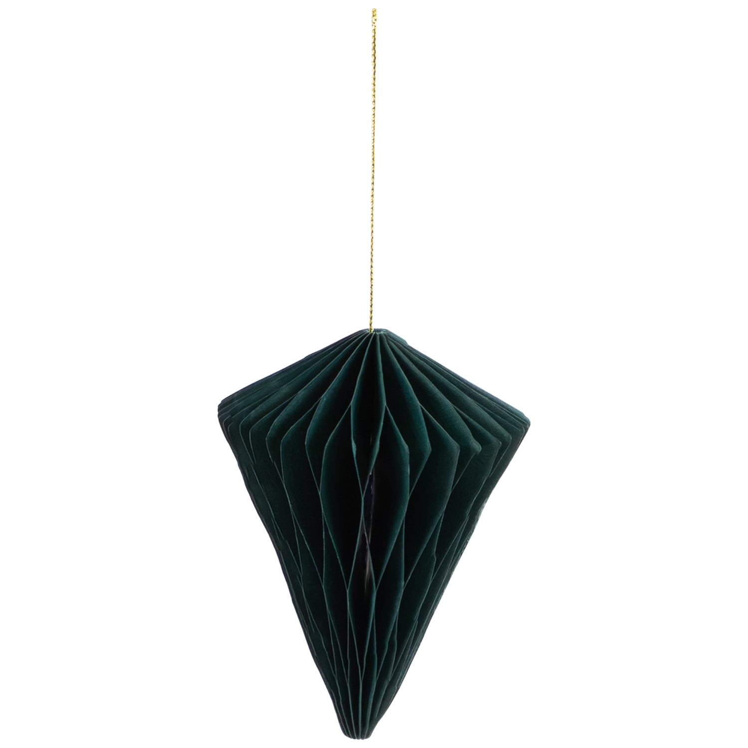 Accordion Honeycomb Foldable Paper Christmas Finial Ornaments - 4" - Green - Set of 4