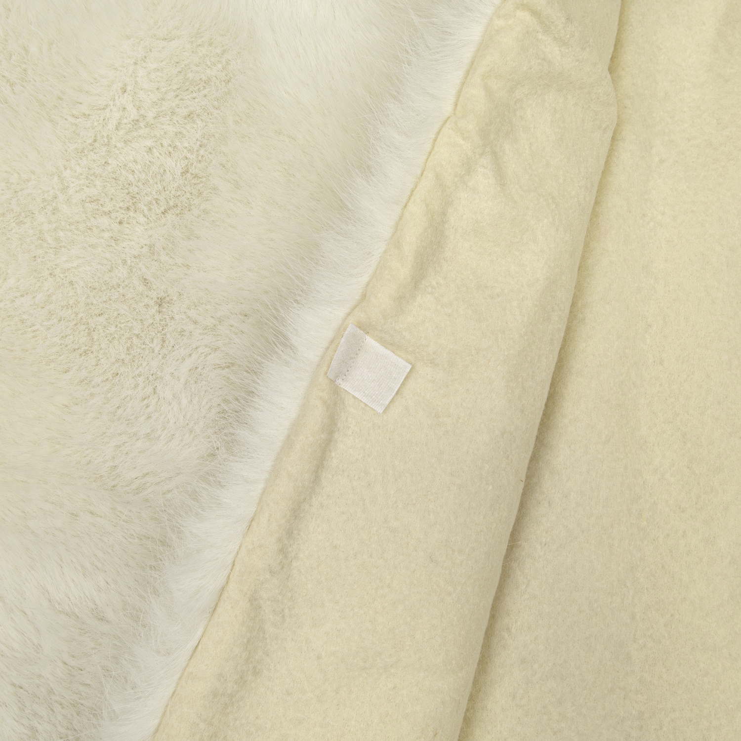 Premium-Sized Faux Fur Christmas Tree Skirt - 72" - Cream