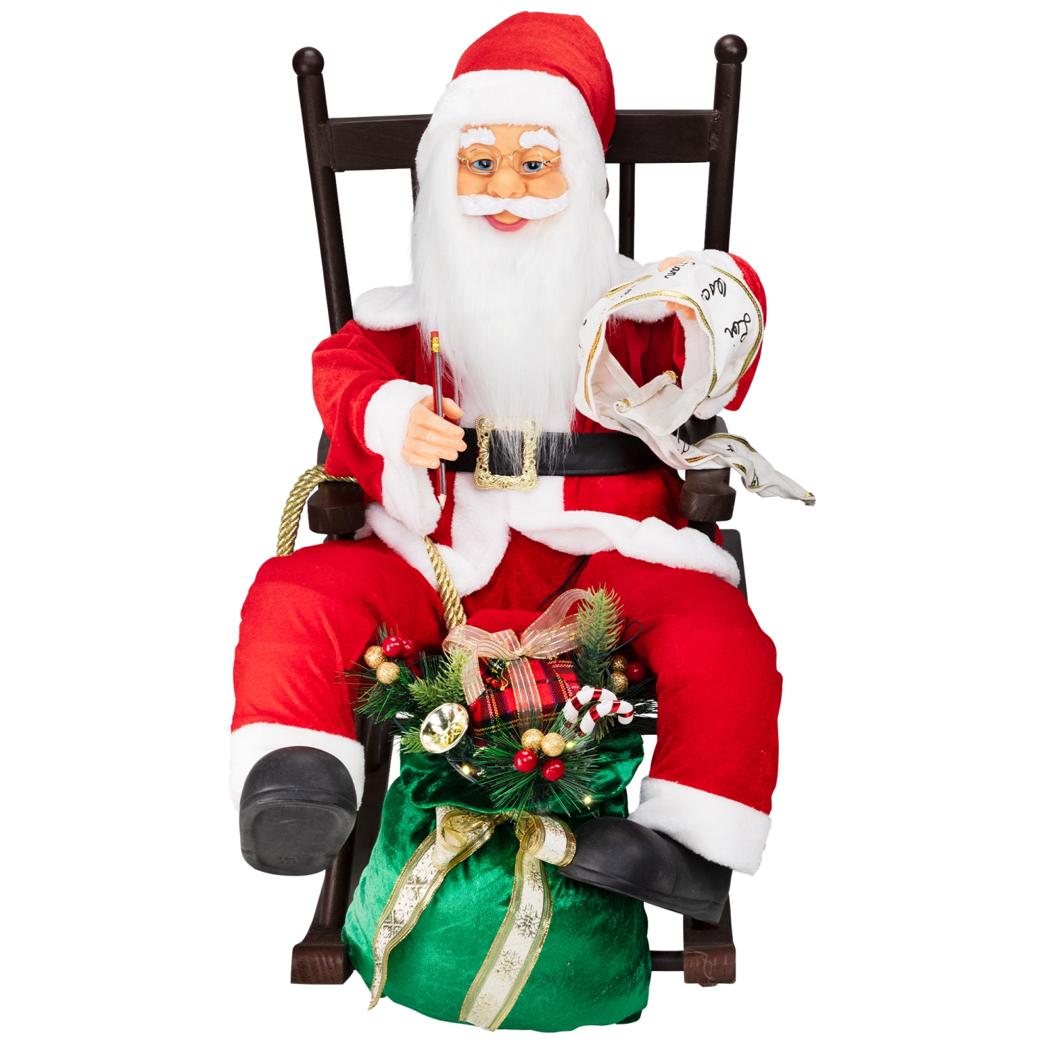 LED Lighted, Animated and Musical Santa Claus Rocking Chair Decoration - 32"