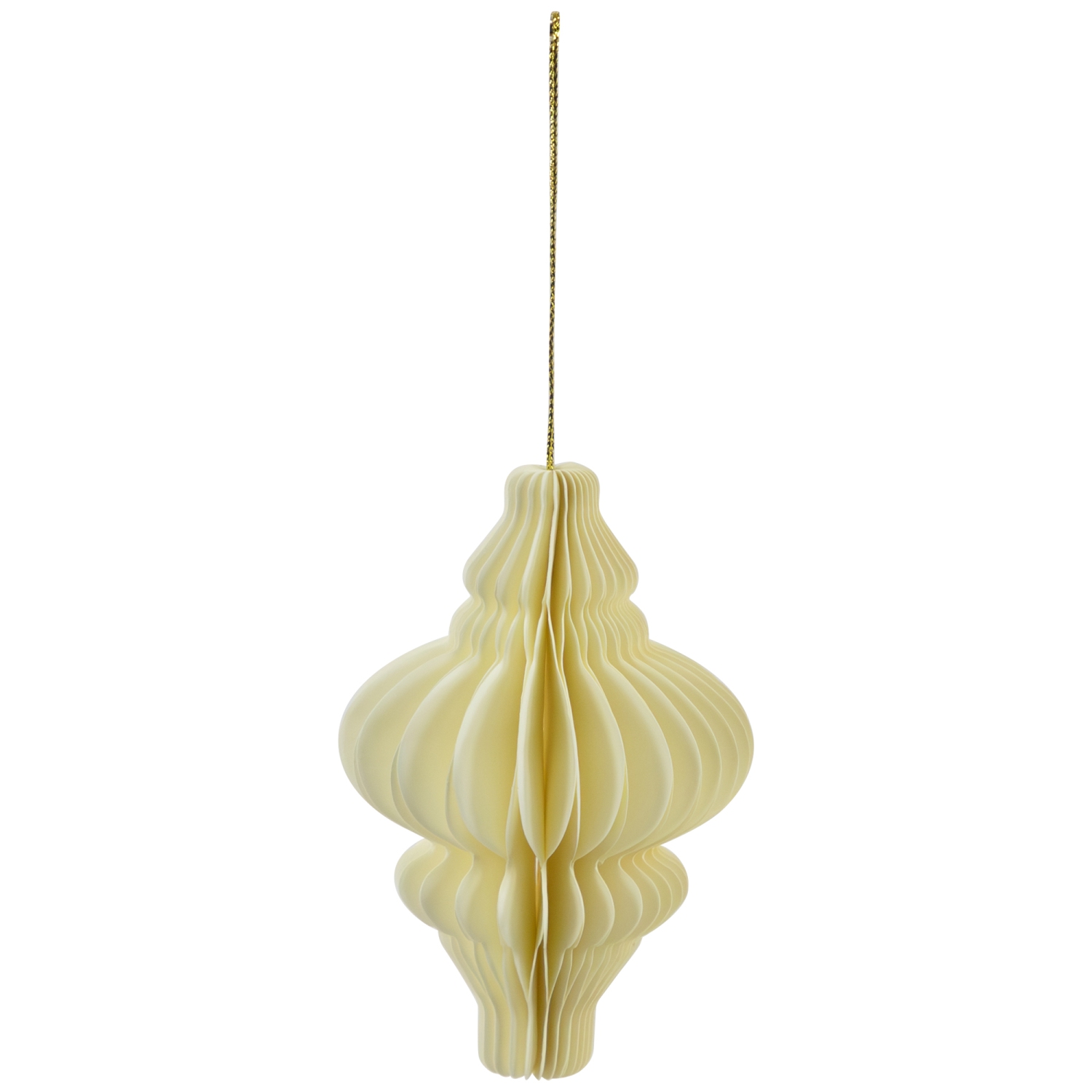 Embouts de Noël pliables en papier nid d'abeilles - 4&nbsp;po - Crème - Ensemble de 4