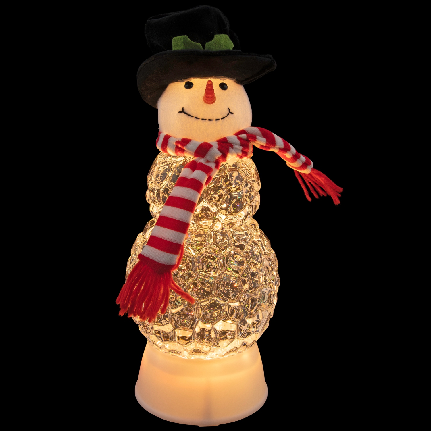 Boule à neige de Noël illuminée et musicale en forme de bonhomme de neige de LED - 12&nbsp;po