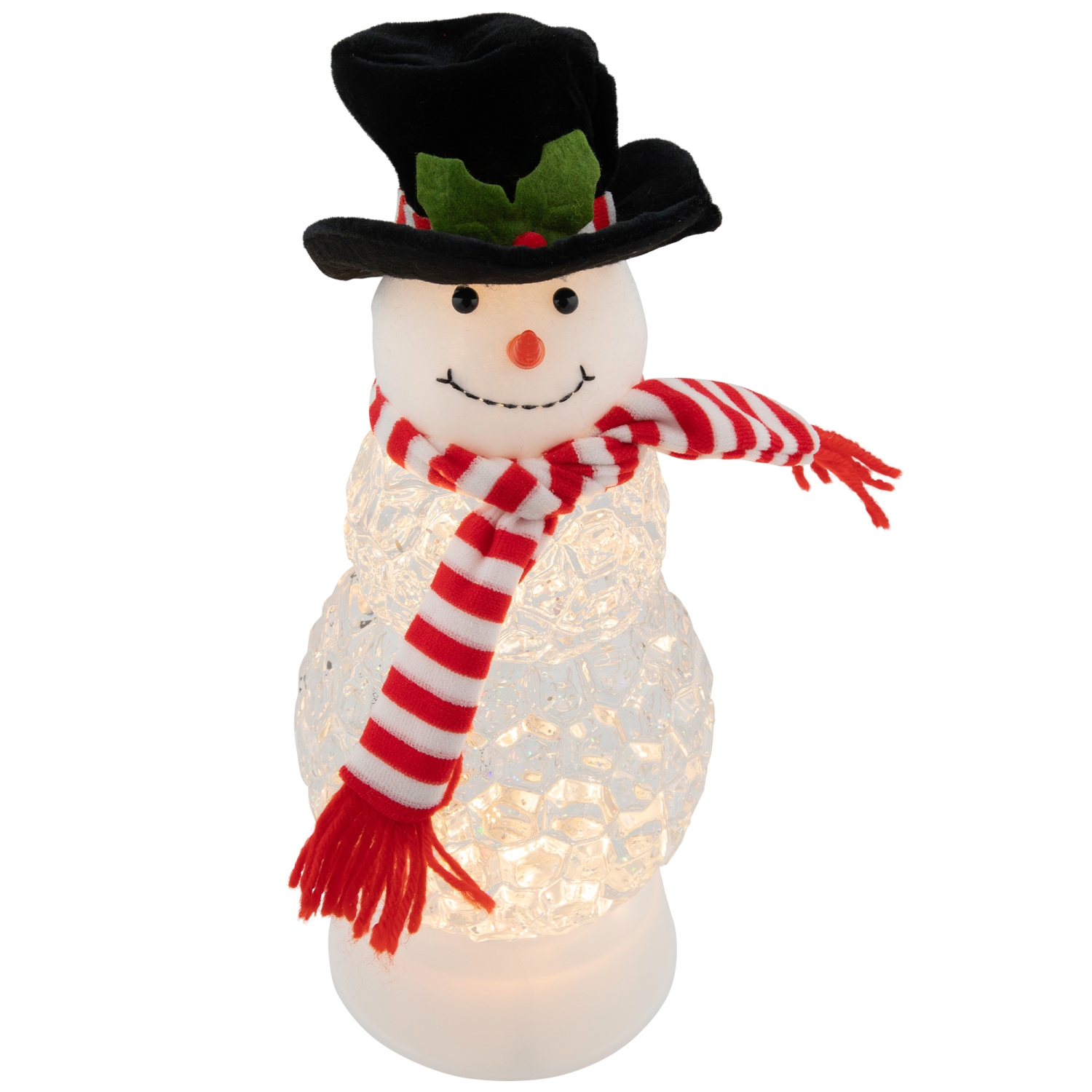 Boule à neige de Noël illuminée et musicale en forme de bonhomme de neige de LED - 12&nbsp;po