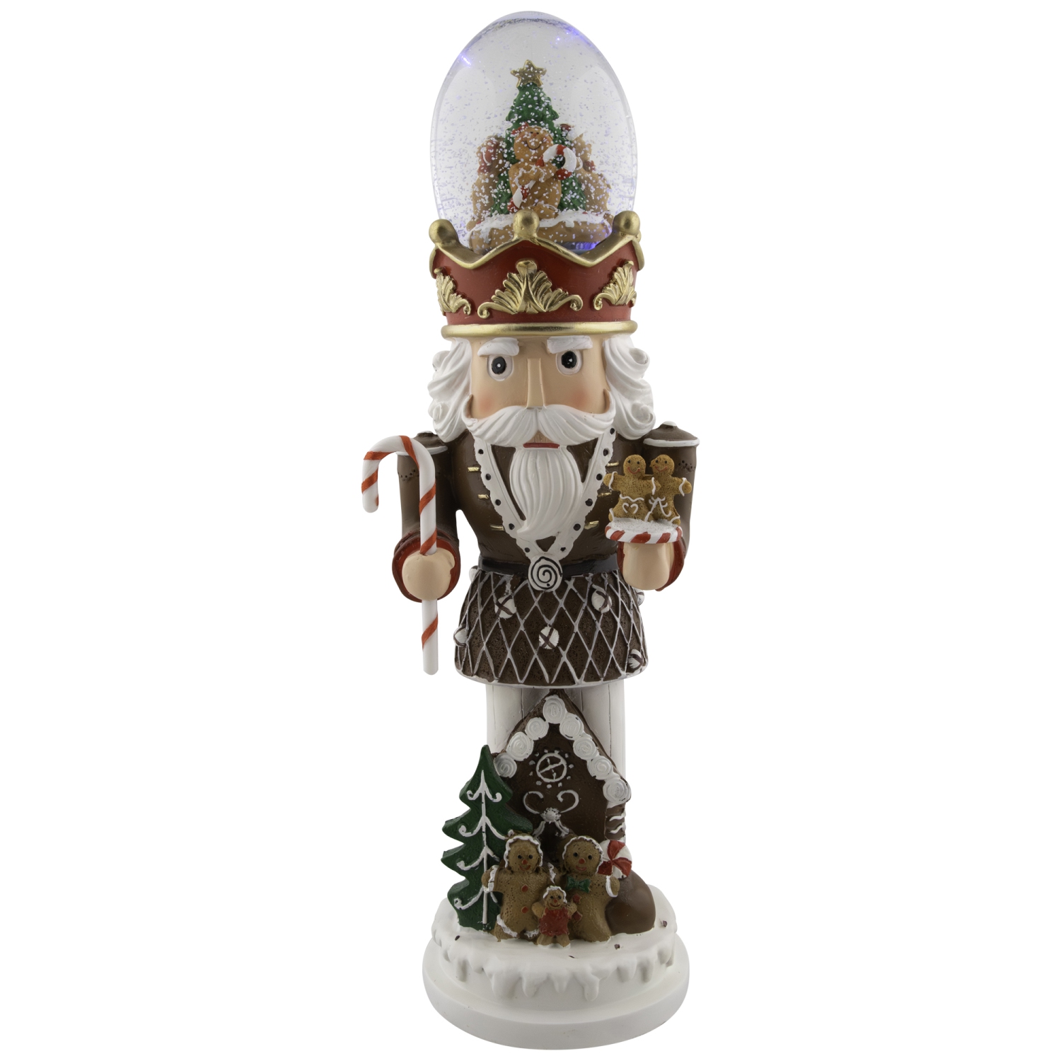 LED Lighted Gingerbread Nutcracker Musical Christmas Snow Globe - 17.5"