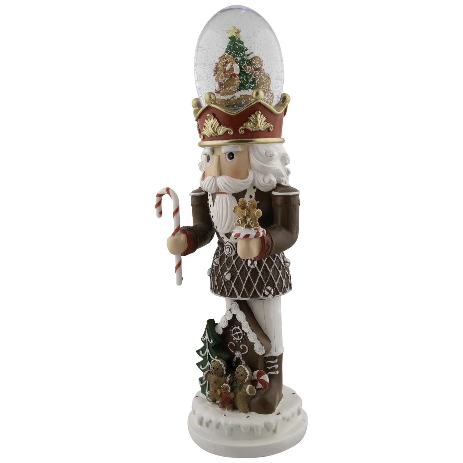 LED Lighted Gingerbread Nutcracker Musical Christmas Snow Globe - 17.5"