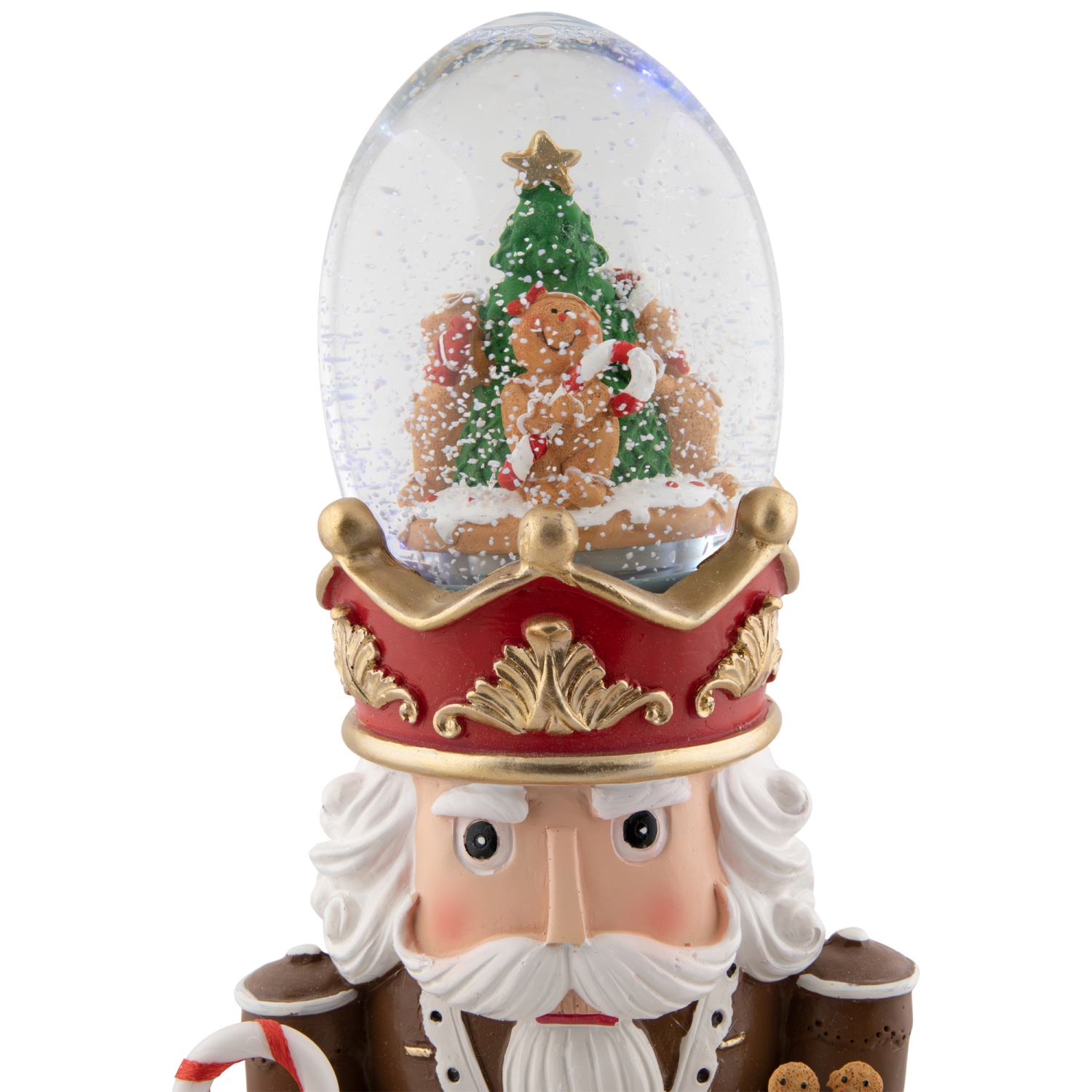 LED Lighted Gingerbread Nutcracker Musical Christmas Snow Globe - 17.5"