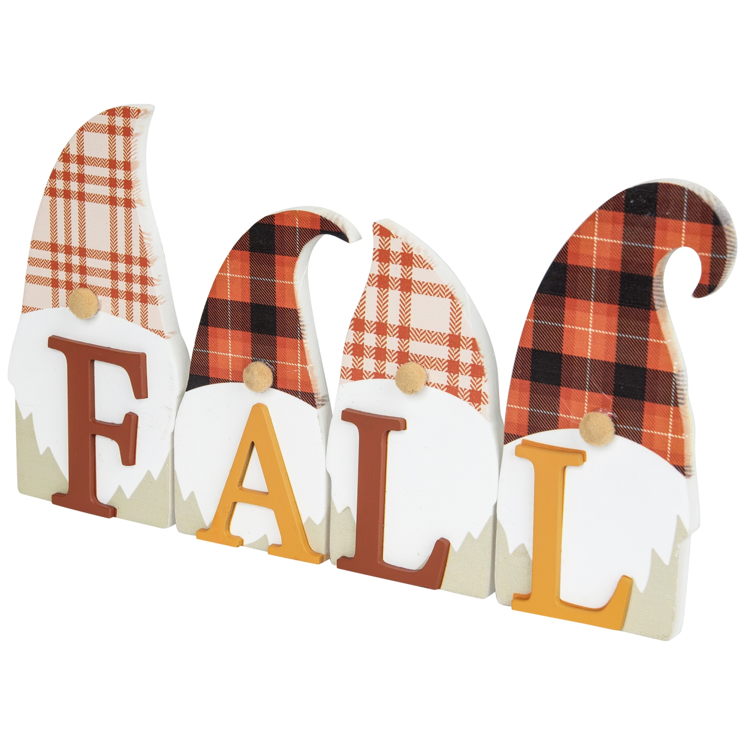 Affiche en bois à motif écossais Gnomes, automne, 10 po