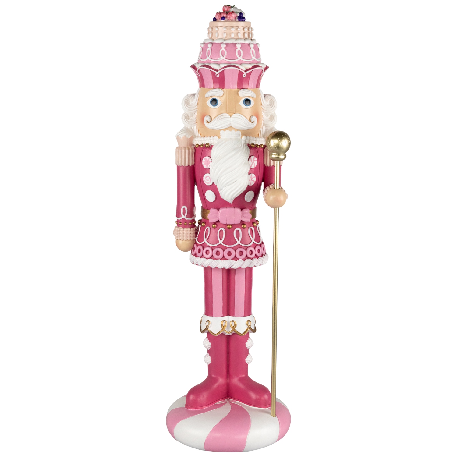 Figurine de Noël Candy Nutcracker King de Pastel - 21,5 po - Rose