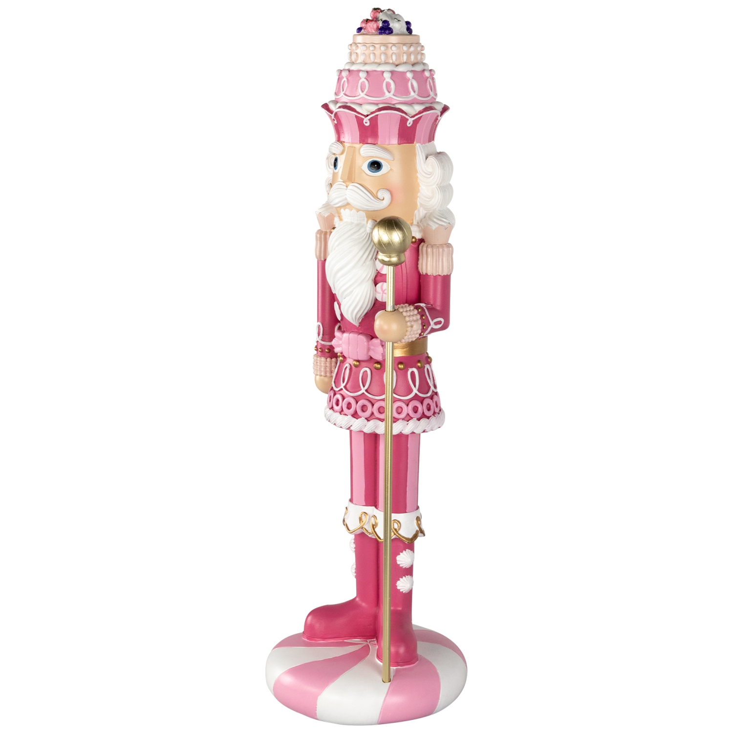 Figurine de Noël Candy Nutcracker King de Pastel - 21,5 po - Rose