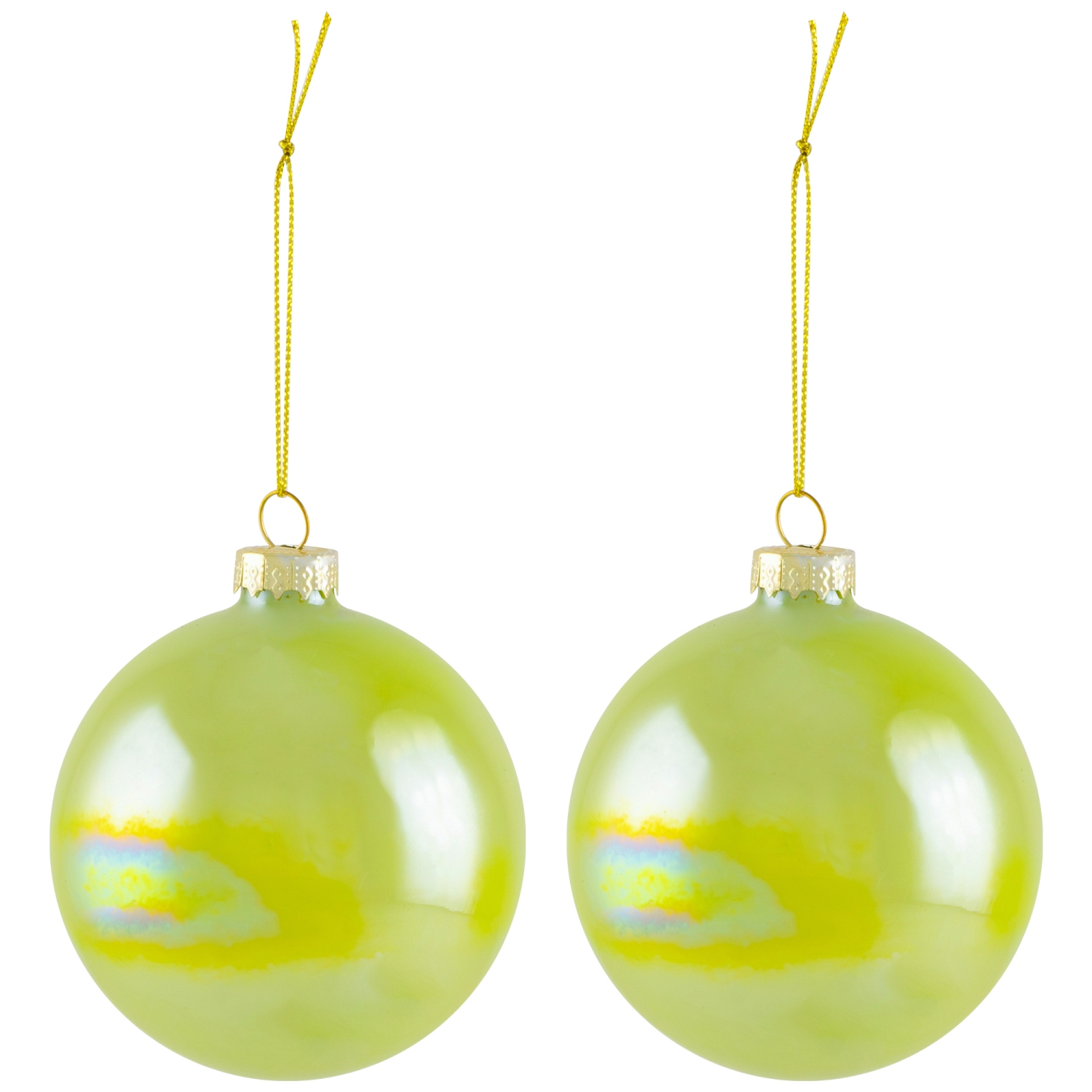 Boules de Noël en verre brillant – 3&nbsp;po – Bleu, vert et sarcelle – 6 unités