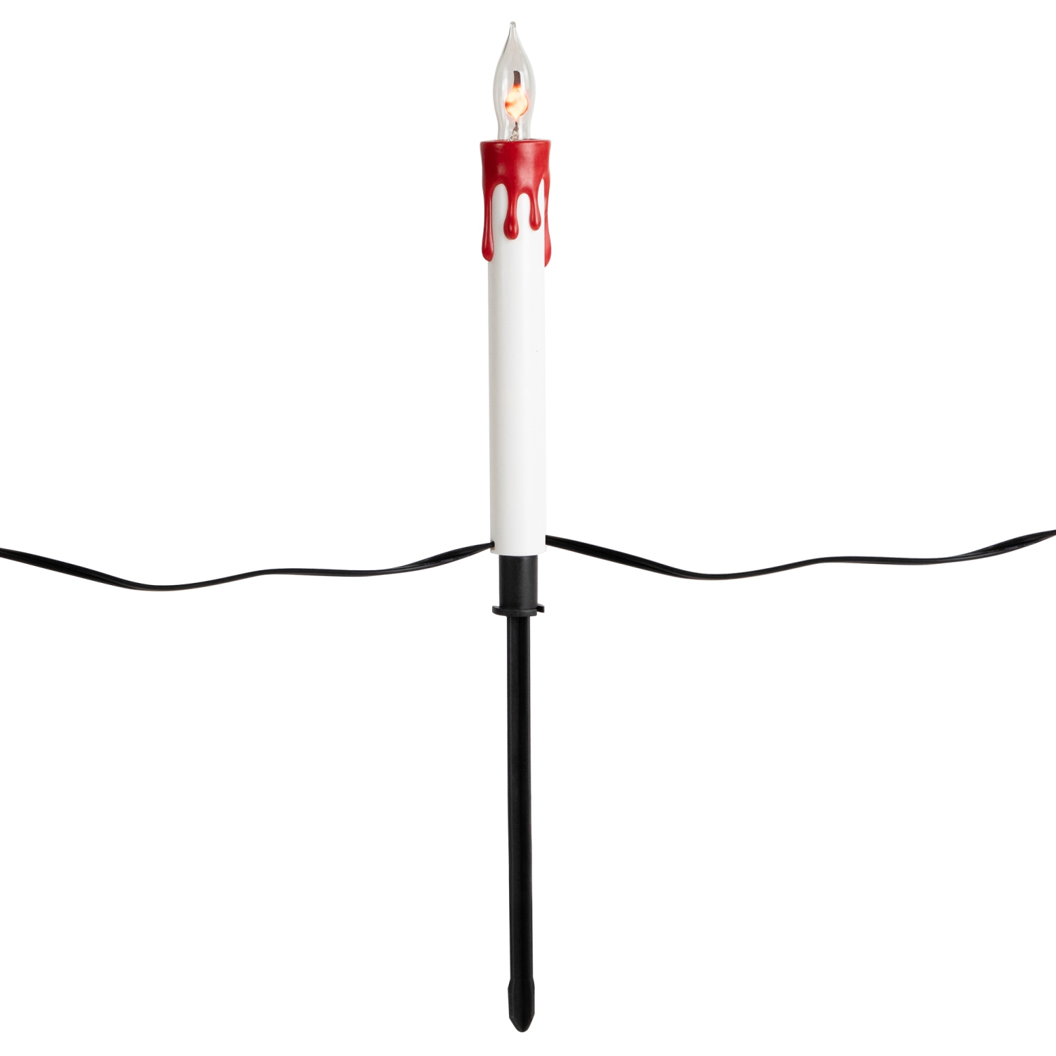 Lighted Flickering Candle Halloween Outdoor Pathway Markers - 15.25" - Set of 5