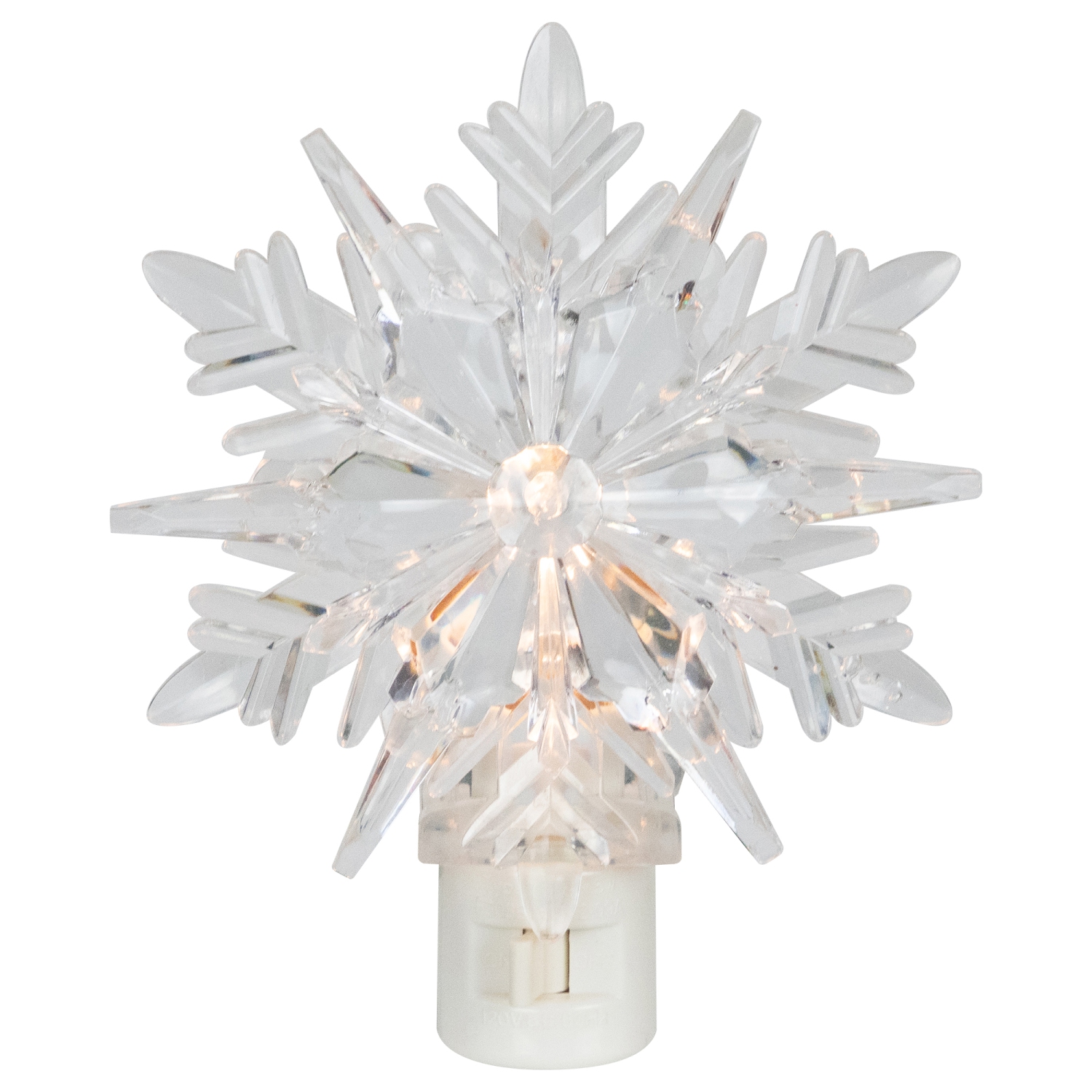 3D Snowflake Christmas Night Light - 6" - Clear