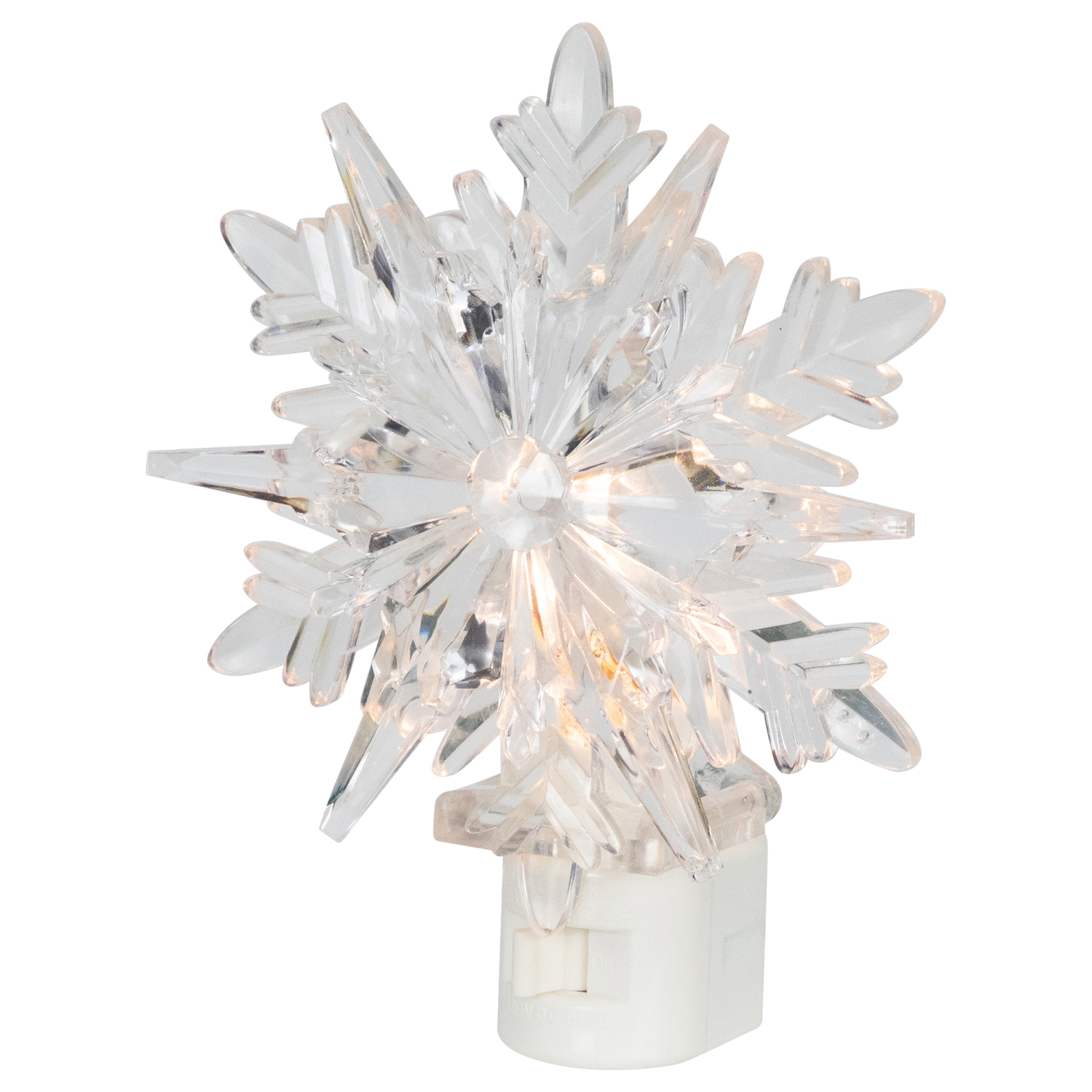 3D Snowflake Christmas Night Light - 6" - Clear