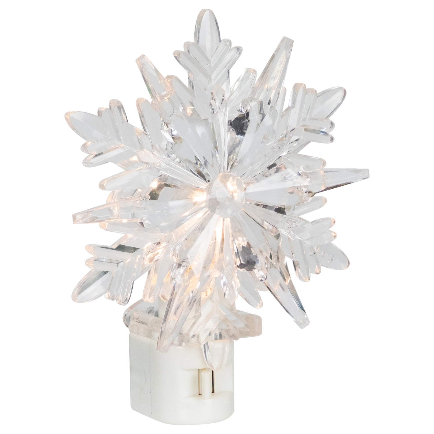 3D Snowflake Christmas Night Light - 6" - Clear