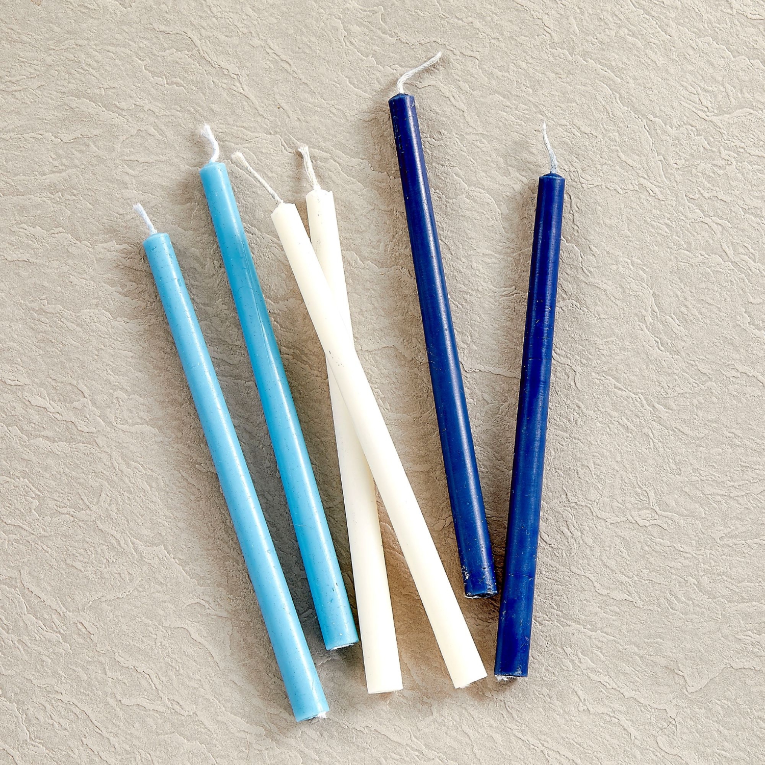 Ensemble de bougies Hanoukka de luxe avec valu - 4&nbsp;po - Bleu - 90 unités