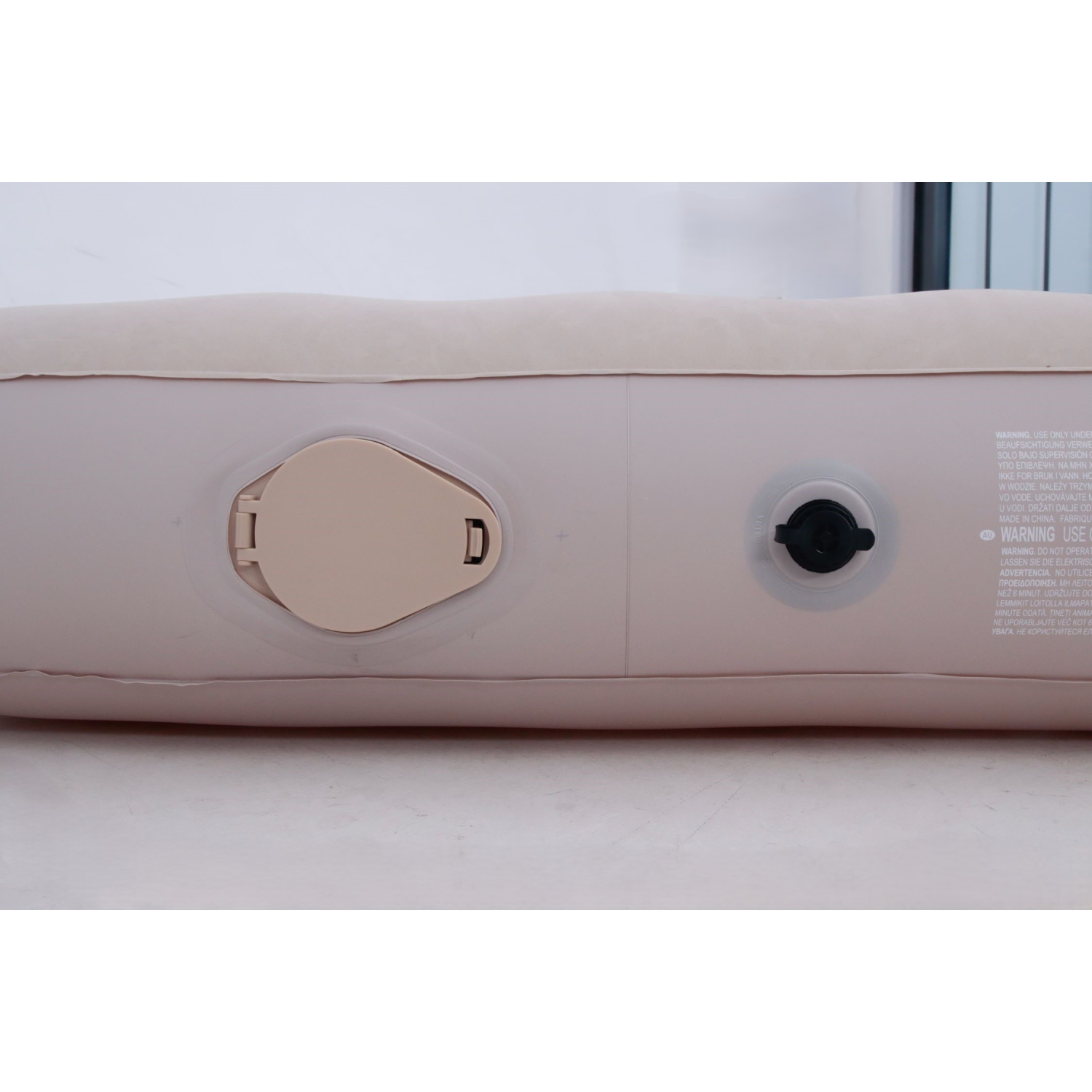 Flocked Inflatable Airbed with Rechargeable Bulit-In Electric Pump - Twin