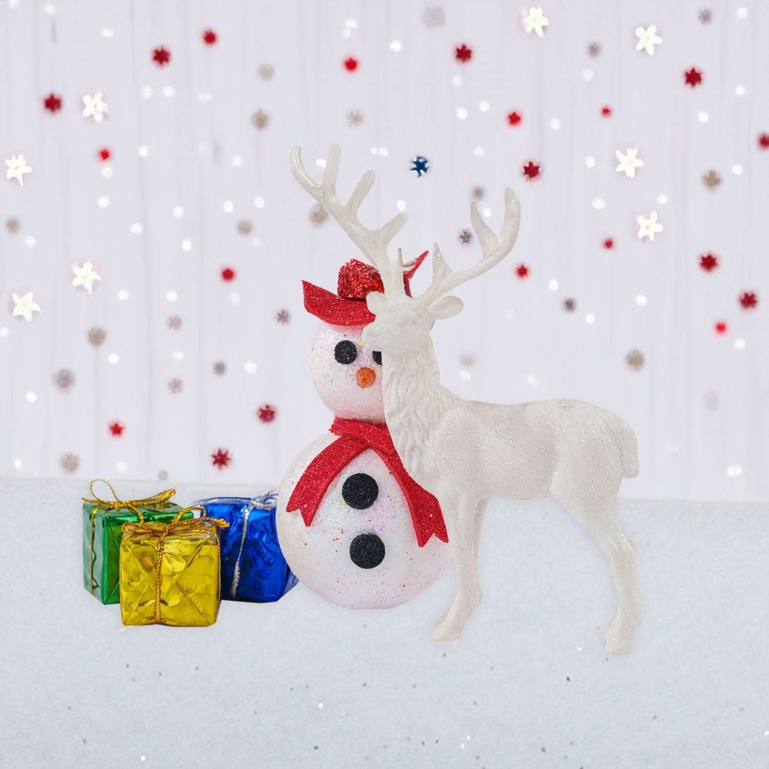 Glittered Artificial Snow Christmas Blanket - 8' x 3' - White