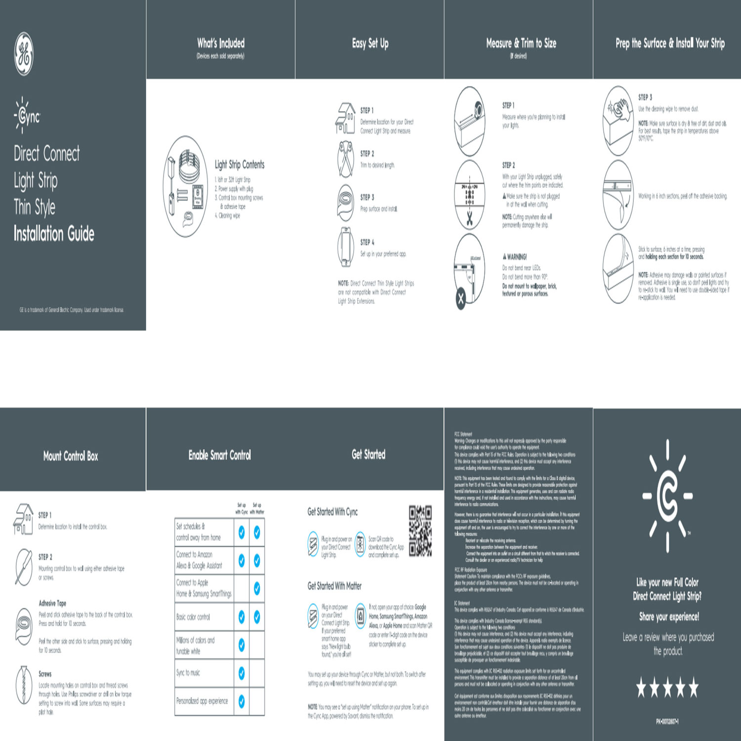 GE Cync 4.9m Direct Connect Thin Indoor LED Smart Light Strip