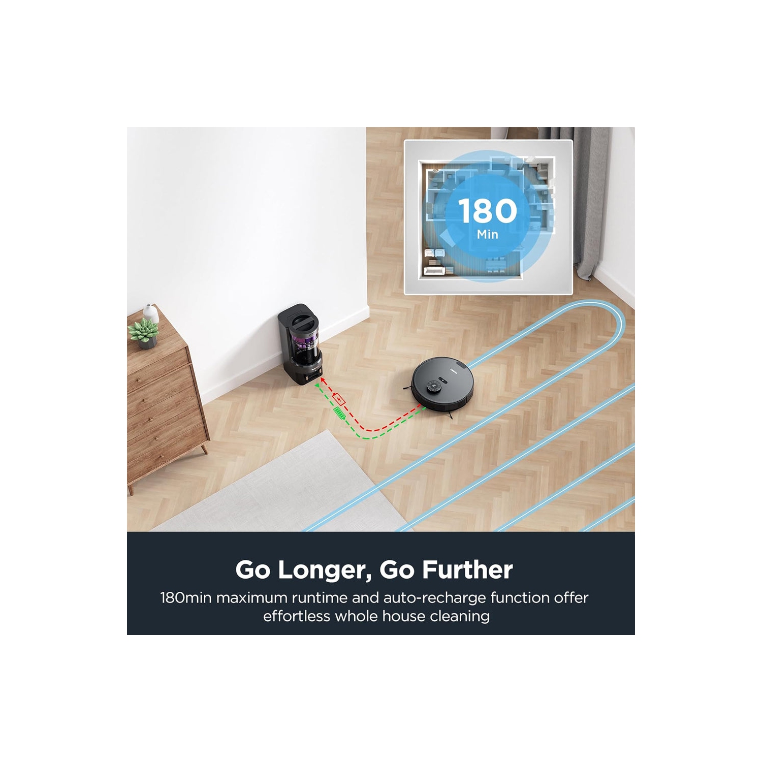 Refurbished Good -Eureka E10s Robot Vacuum with Bagless Self Emptying Station, Robotic Vacuum and Mop Combo