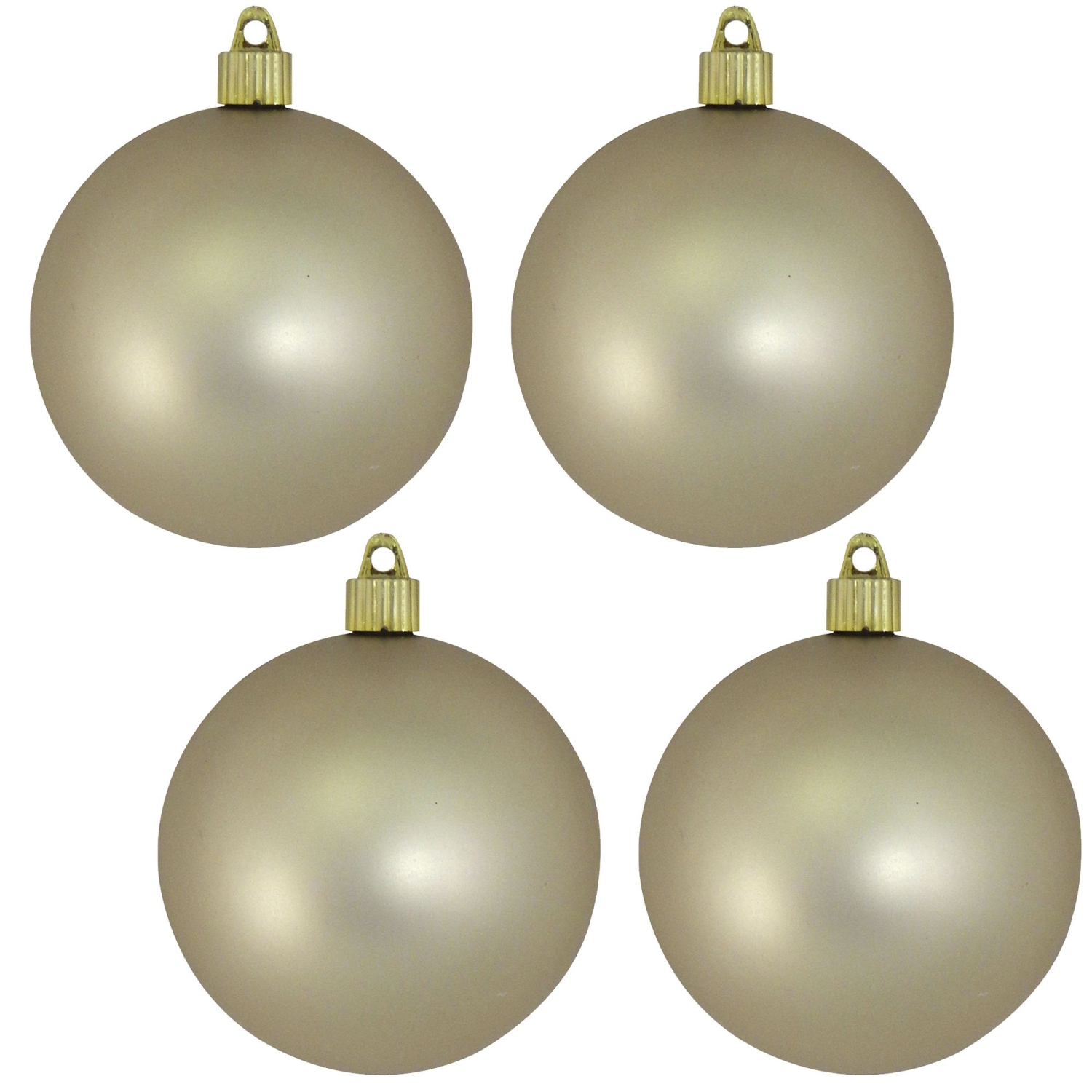 Boules de Noël incassables au fini mat - 4&nbsp;po - Gris chamois - Paquet de 4