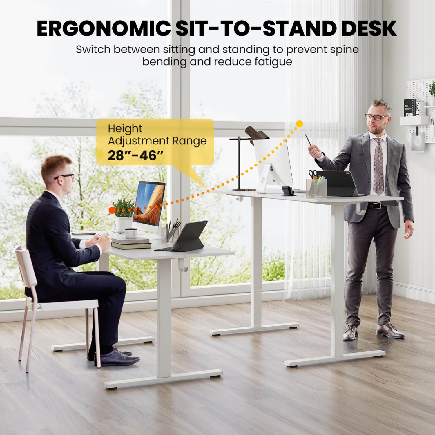Costway 63 x 24 Inch Sit Stand Desk Height Adjustable Electric Standing Desk