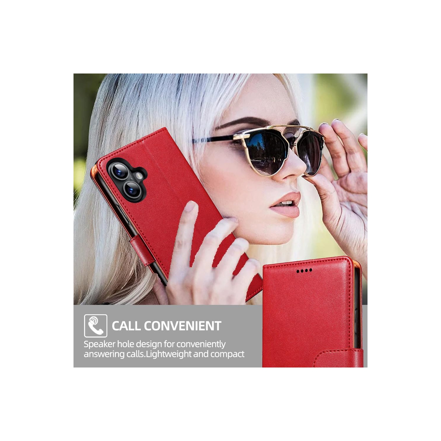 Étui portefeuille pour iPhone 16 Plus, étui folio à rabat en cuir PU de qualité supérieure avecfente pour carte, support et fermeture magnétique,