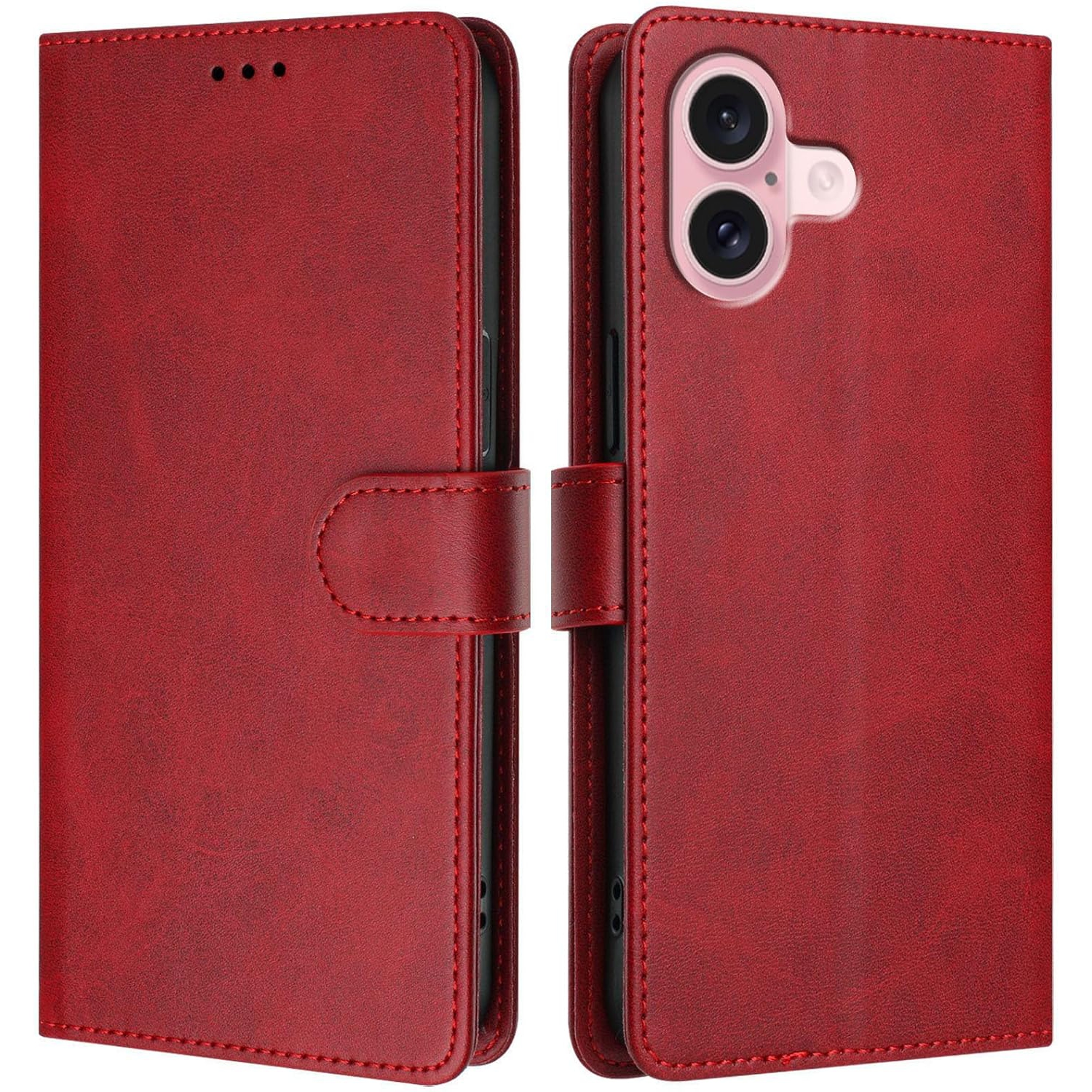 Étui portefeuille pour iPhone 16 Plus, étui folio à rabat en cuir PU de qualité supérieure avecfente pour carte, support et fermeture magnétique,