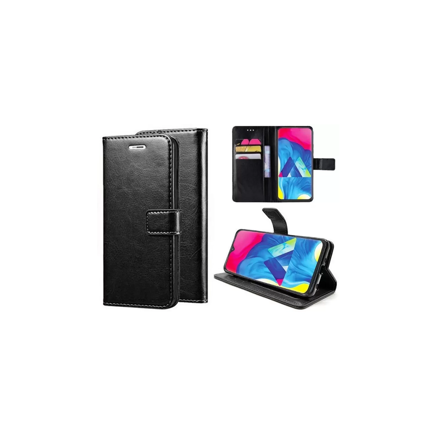 Étui portefeuille pour iPhone 16 Plus , étui folio à rabat en cuir PU Premium avecfente pour carte, support et fermeture magnétique TPU étui