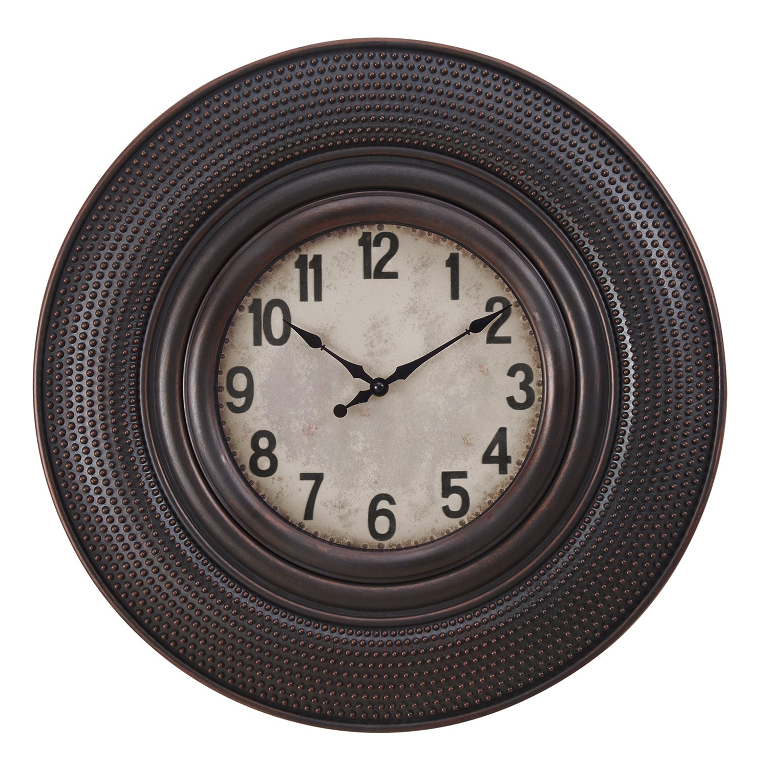 Monarch Specialties I 9045 - Clocks, 20" Round, Wall Clock, Antique Brown, Transitional