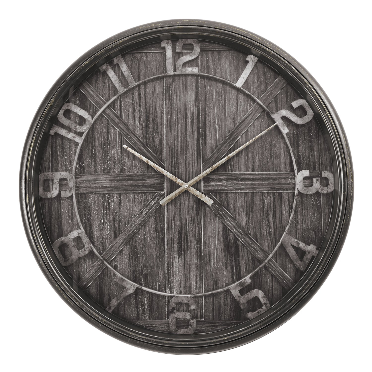 Monarch Specialties I 9025 - Clocks, 30" Round, Large Oversized, Wall Clock, Brown, Transitional