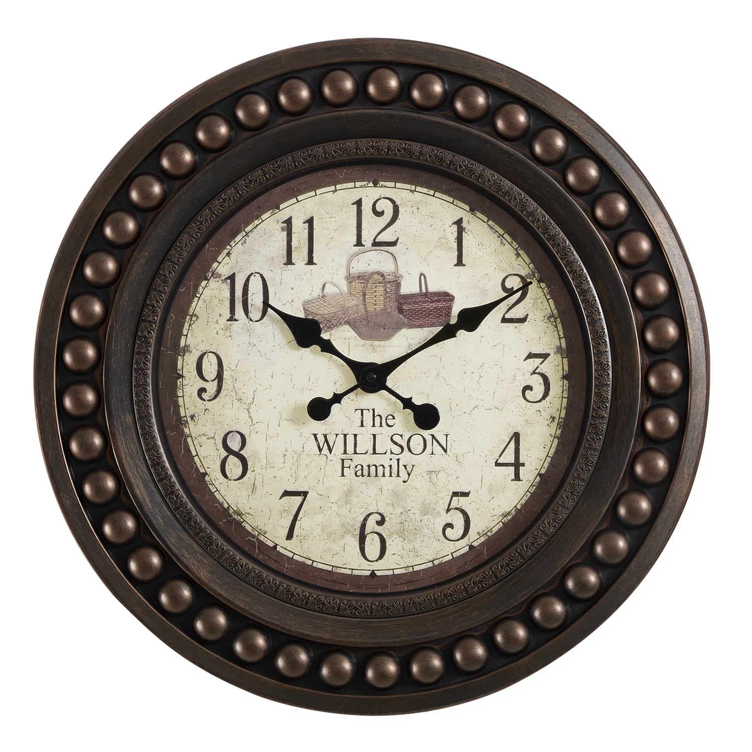 Monarch Specialties I 9046 - Clocks, 20" Round, Wall Clock, Antique Brown, Transitional