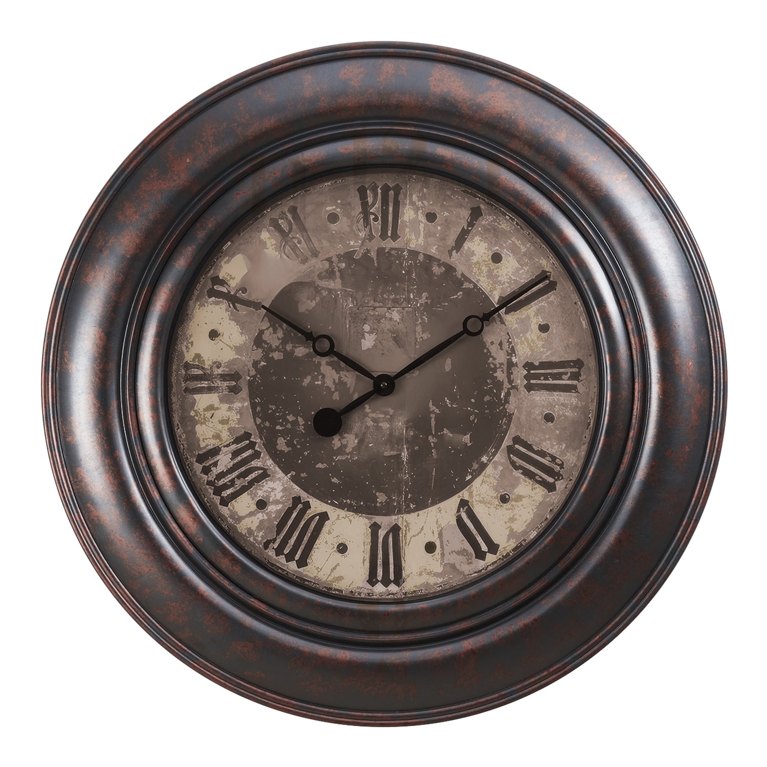 Monarch Specialties – Horloge murale I 9027, 30&nbsp;po, ronde, grande taille, brun, Transitionnel