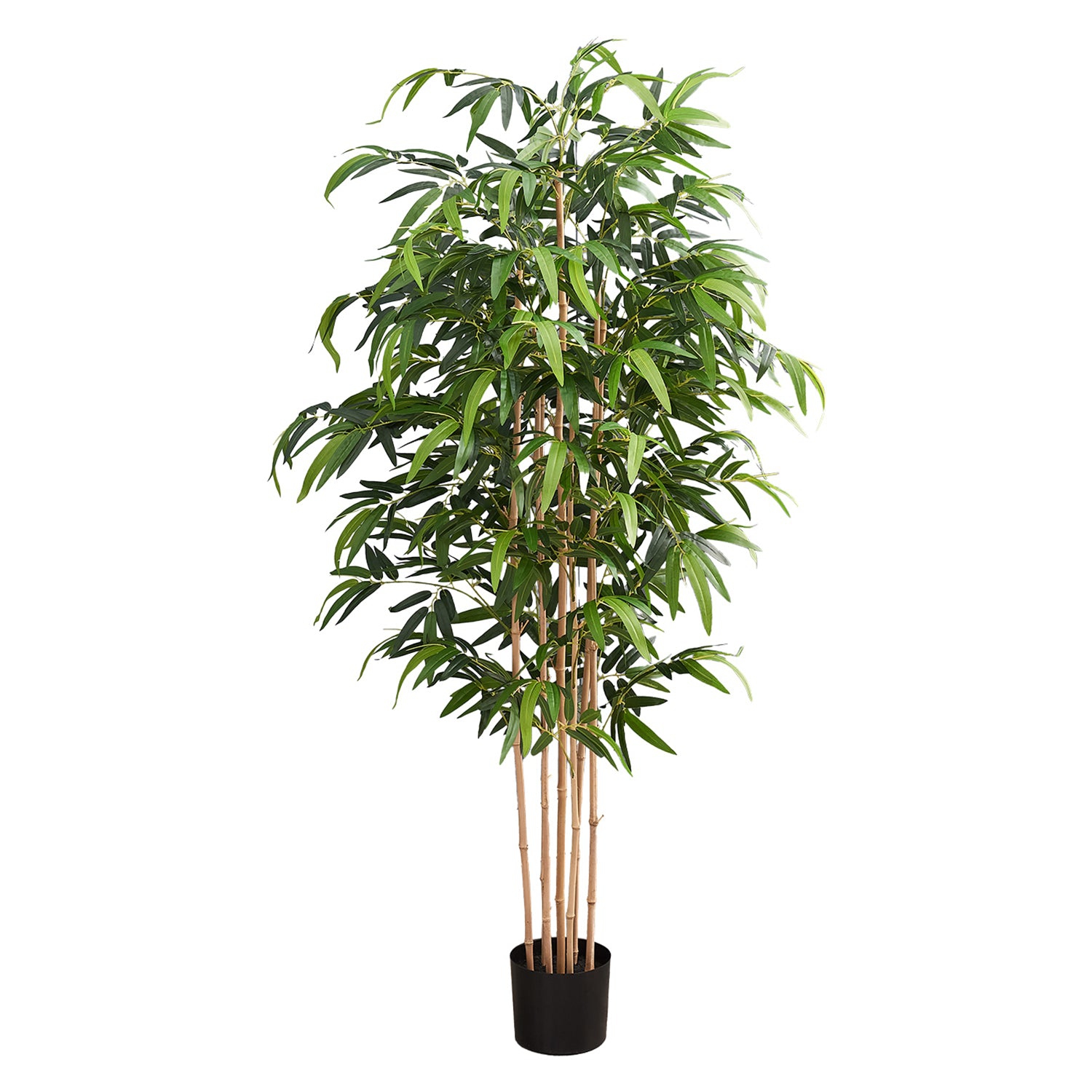 Monarch Specialties I 9592 – plante artificielle, 83&nbsp;po de hauteur, bambou, plancher, intérieur, En pot, Real Touch, feuilles vertes, pot noir