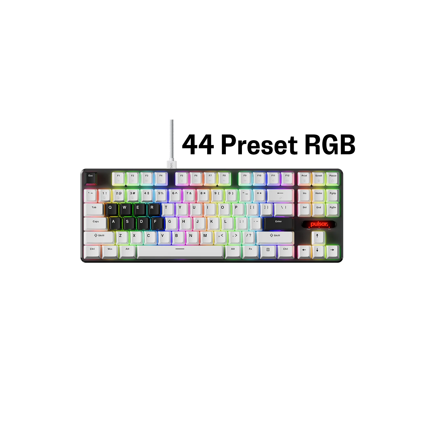 Pulsar Gaming Gears PCMK 2 Wired Hot-swappable RGB Mechanical Keyboard Hall Effect Switches Aluminum Alloy Plate TKL Layout, for Windows and Mac OS,