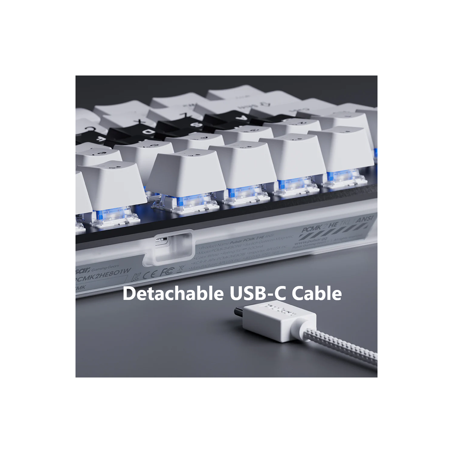 Pulsar Gaming Gears PCMK 2 Wired Hot-swappable RGB Mechanical Keyboard Hall Effect Switches Aluminum Alloy Plate TKL Layout, for Windows and Mac OS,