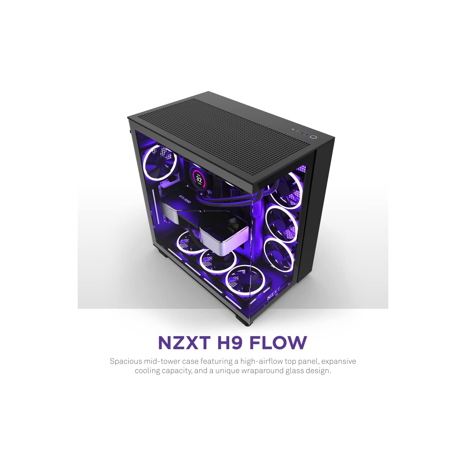 NZXT CM-H91FB-01 H9 Flow Dual-Chamber Mid-Tower Airflow Case
