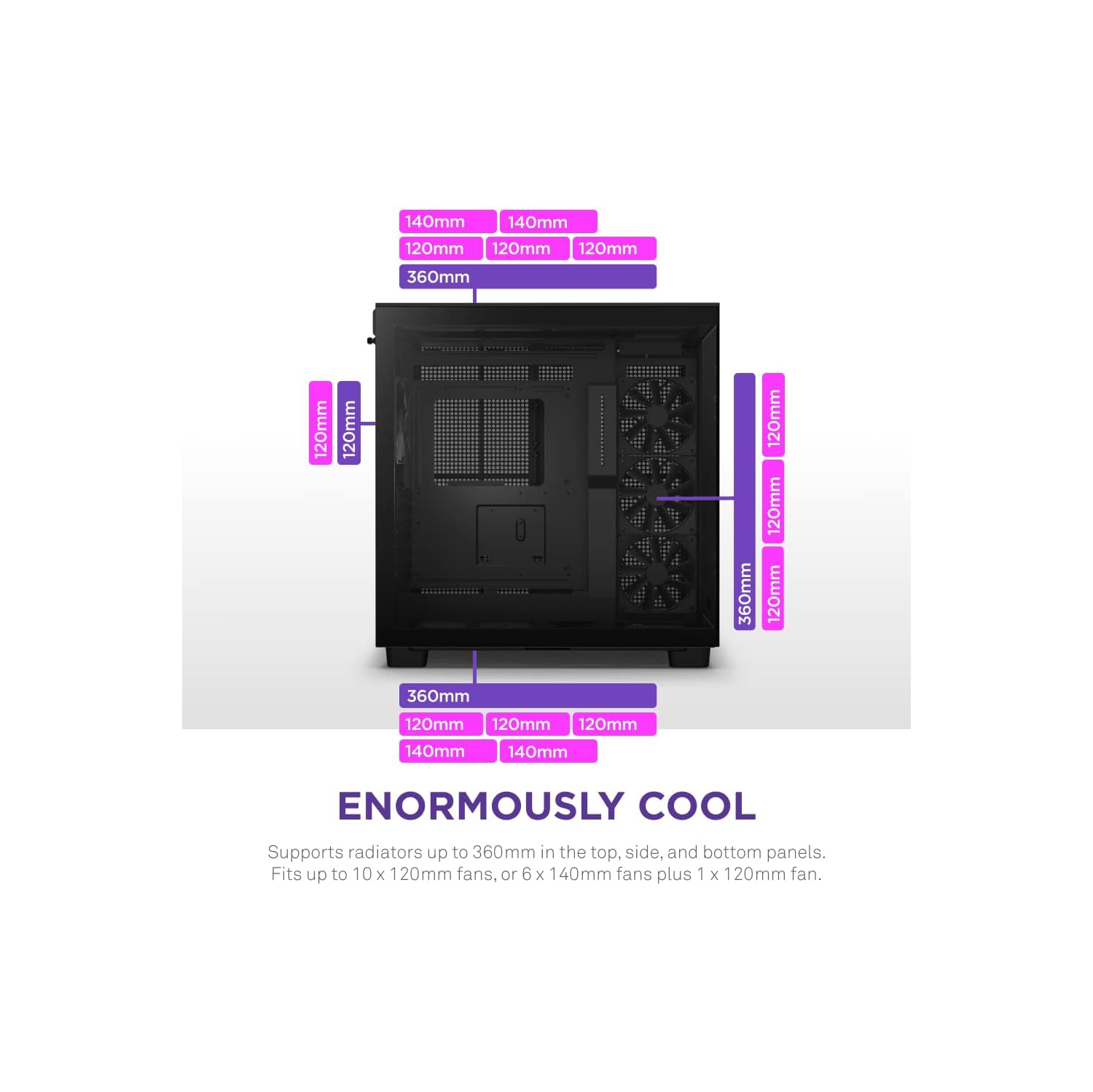 NZXT CM-H91FB-01 H9 Flow Dual-Chamber Mid-Tower Airflow Case