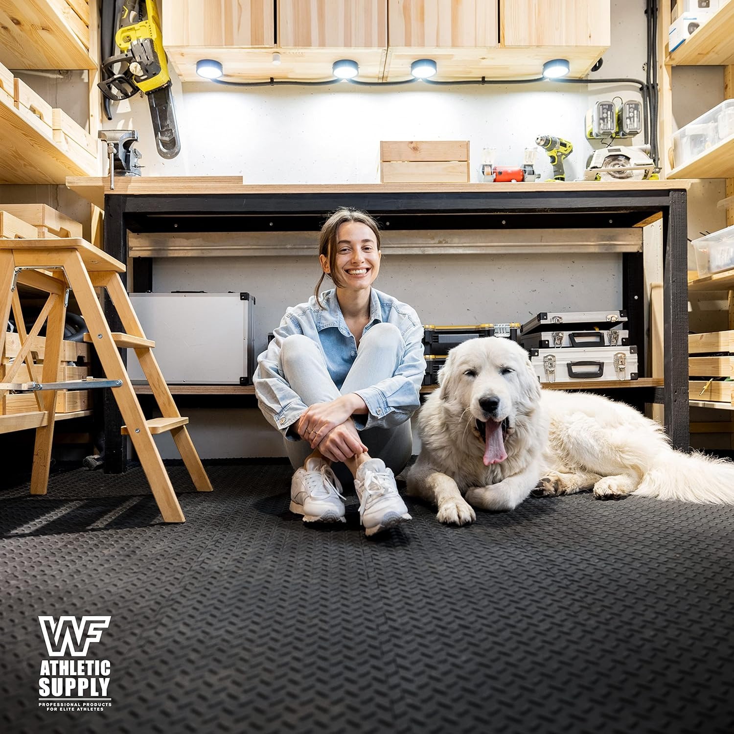 Carreaux de plancher en mousse EVA de CAPHAUS, 24 x 24 x ¾ po, tapis d'exercice très épais, tapis d'entraînement en mousse emboîtables pour la maison