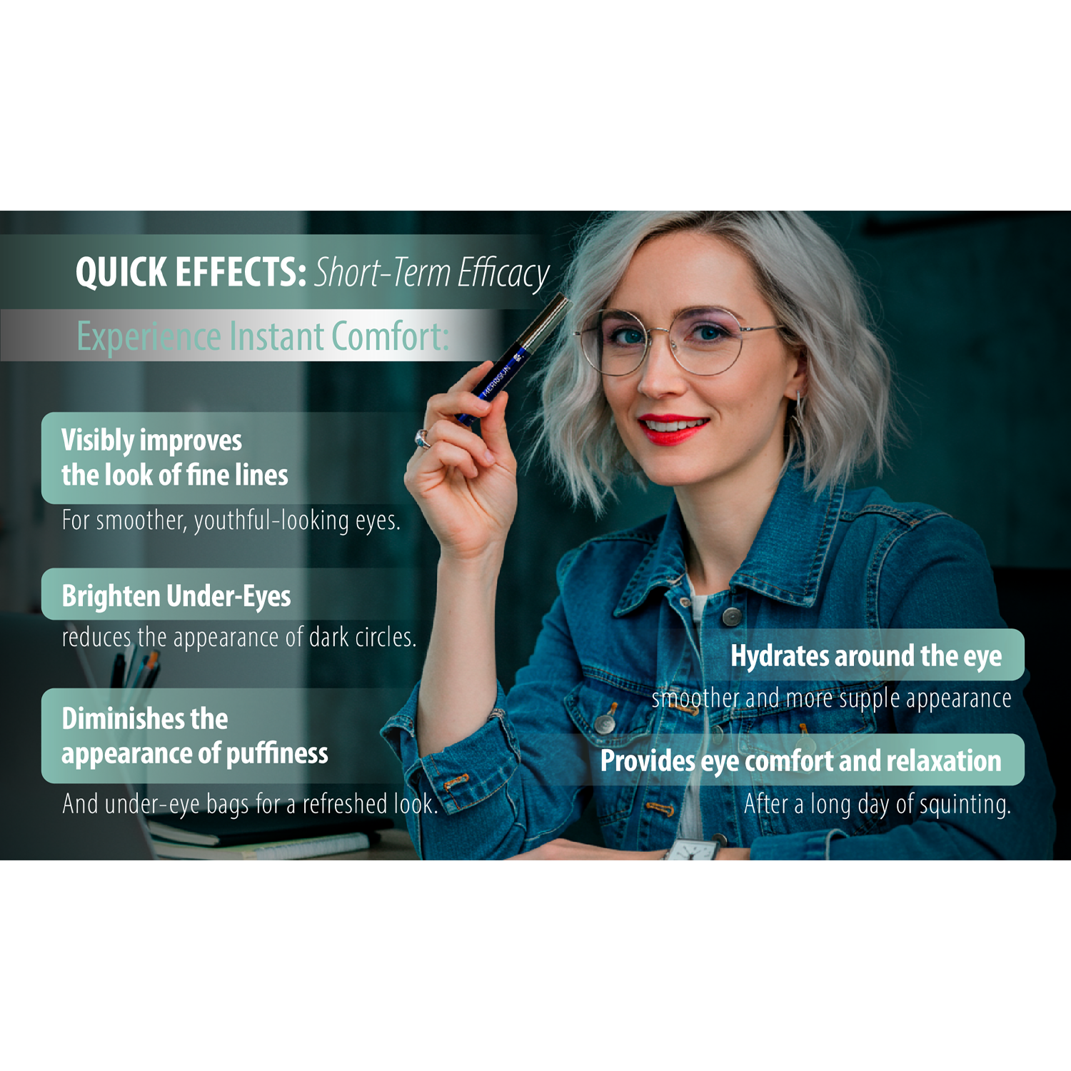 MERRISUN Screen Fatigue Eye Serum – Hydrating & Revitalizing Care for Tired, Screen-Weary Eyes – Reduces Puffiness & Dark Circles with Antioxidant