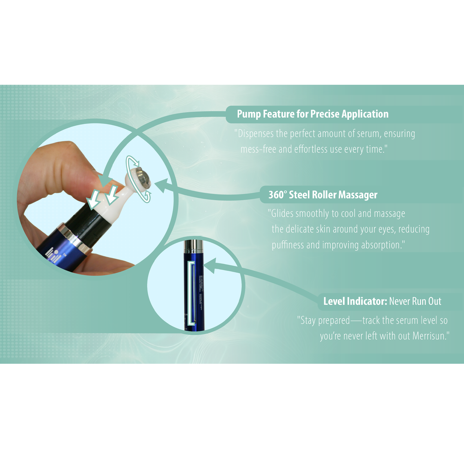 MERRISUN Screen Fatigue Eye Serum – Hydrating & Revitalizing Care for Tired, Screen-Weary Eyes – Reduces Puffiness & Dark Circles with Antioxidant