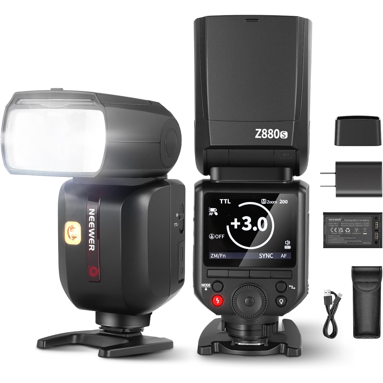 NEEWER Z880-S 2.4G 76Ws TTL Camera Flash Speedlite Compatible with Sony, Adjustable Modeling Lamp, TTL/M Quick Switch TCM Key, 1/8000s HSS