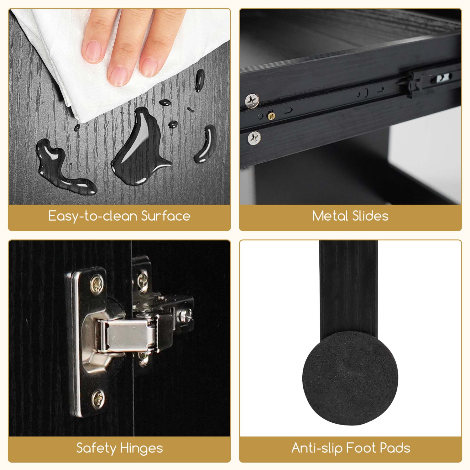 Costway Vanity Set Dressing Table and Chair Set with 3 Lighting Modes & Mirror and Lights