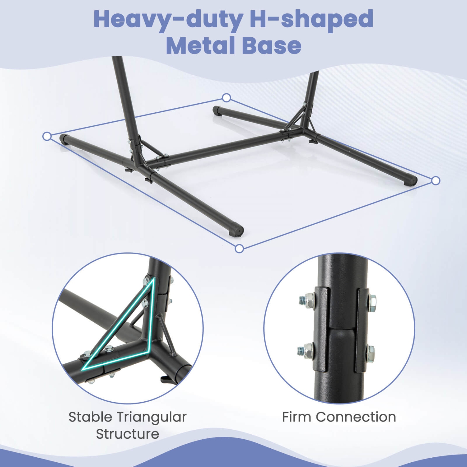 Costway Adjustable Hammock Chair with Stand 6 Adjustable Positions Storage Pocket Sturdy