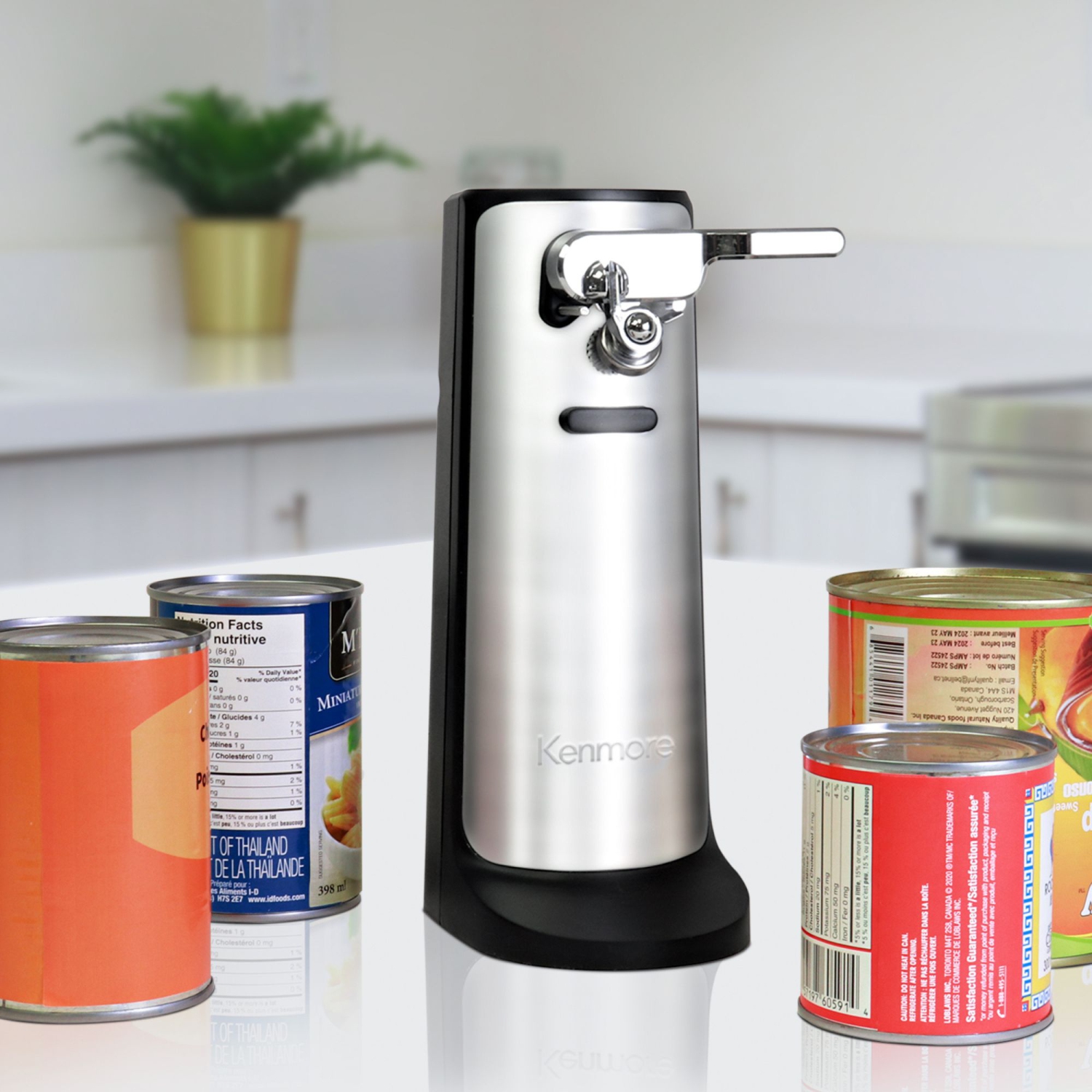 Kenmore 3-In-1 Electric Can Opener, Knife Sharpener & Bottle Opener