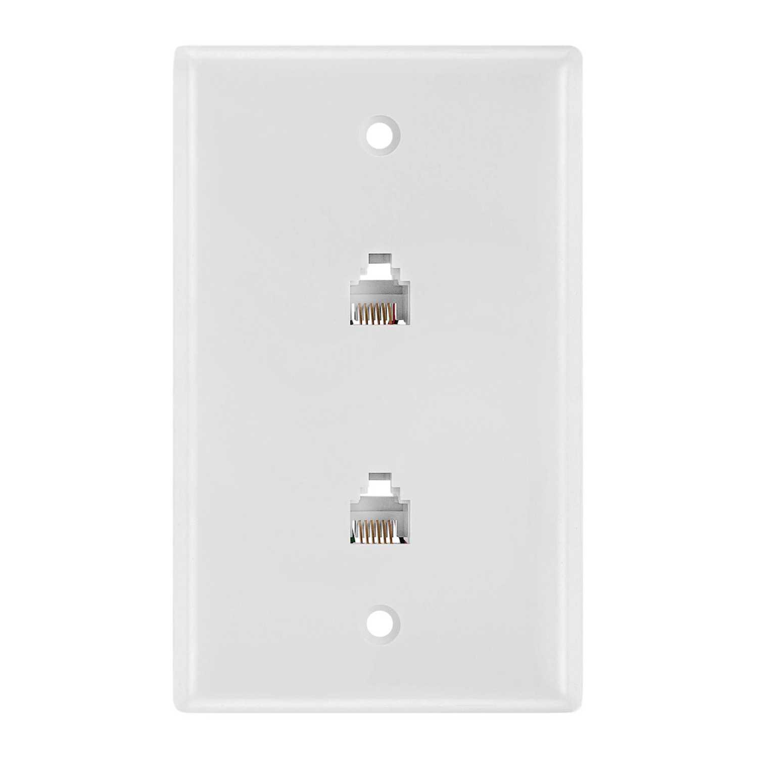 Cmple – Connecteur double RJ11 avec 6 conducteurs Prise pour plaque murale pour téléphone 6P6C, prise murale double pour téléphone, plaque murale
