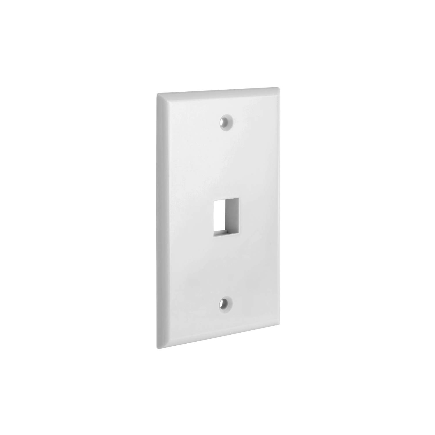 Cmple – Plaque murale Keystone à 1 ports blanche avec plaque de prise Keystone de taille standard, plaque murale Ethernet 1 Gang pour Keystone RJ45,