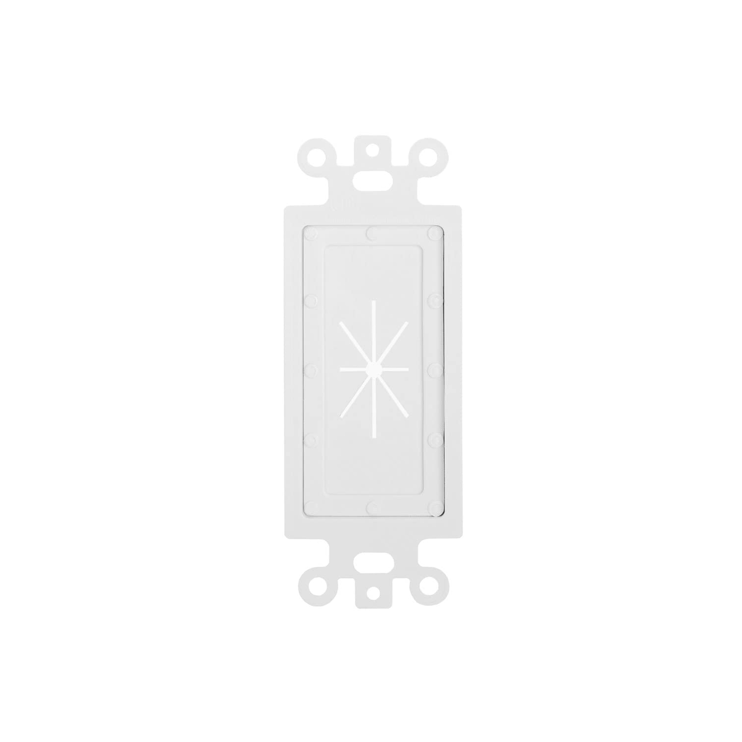 Cmple - 10 Pack Flexible Adapter Insert for Decorator Wall Plate 1-Gang Wall Plate with Flexible Opening Pass Through Single Gang Wall Plate for