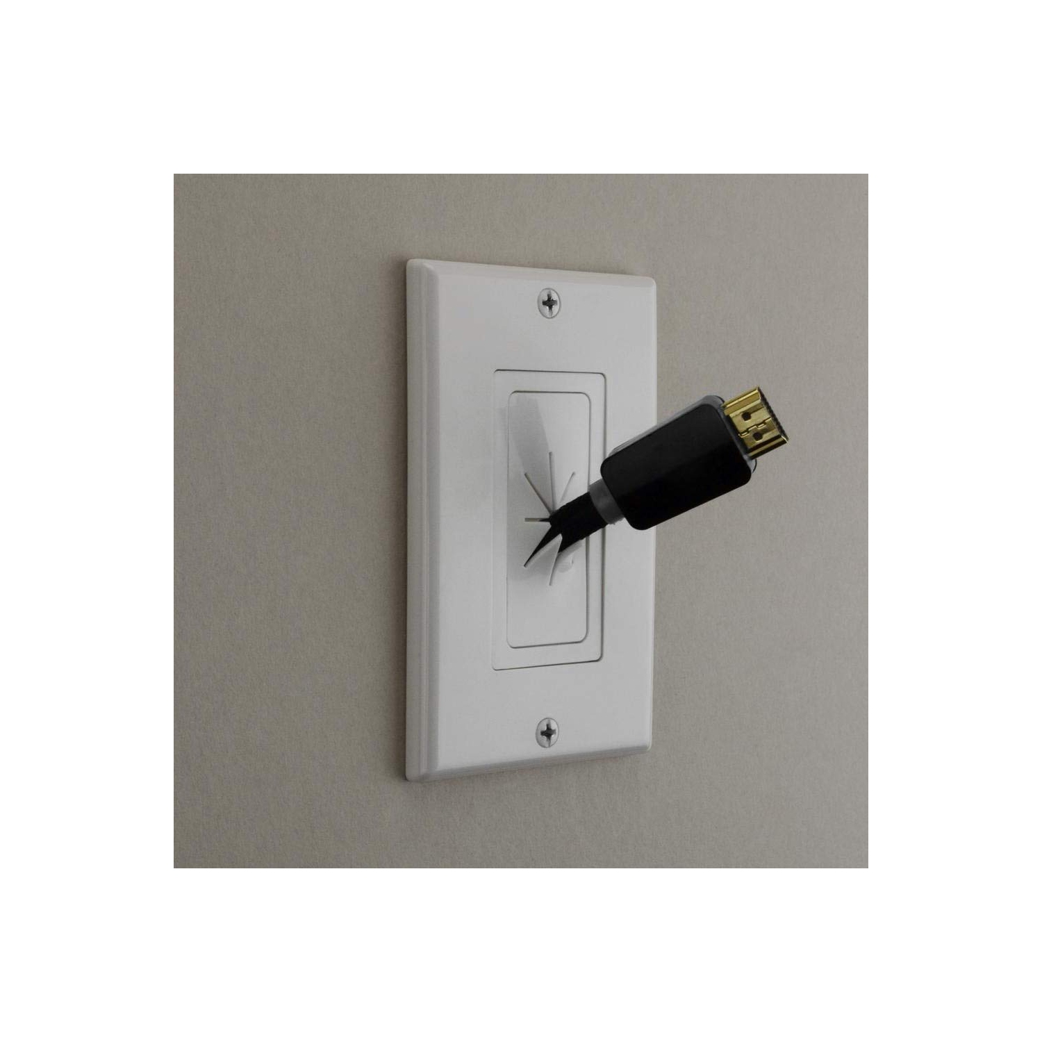 Cmple - 10 Pack Flexible Adapter Insert for Decorator Wall Plate 1-Gang Wall Plate with Flexible Opening Pass Through Single Gang Wall Plate for