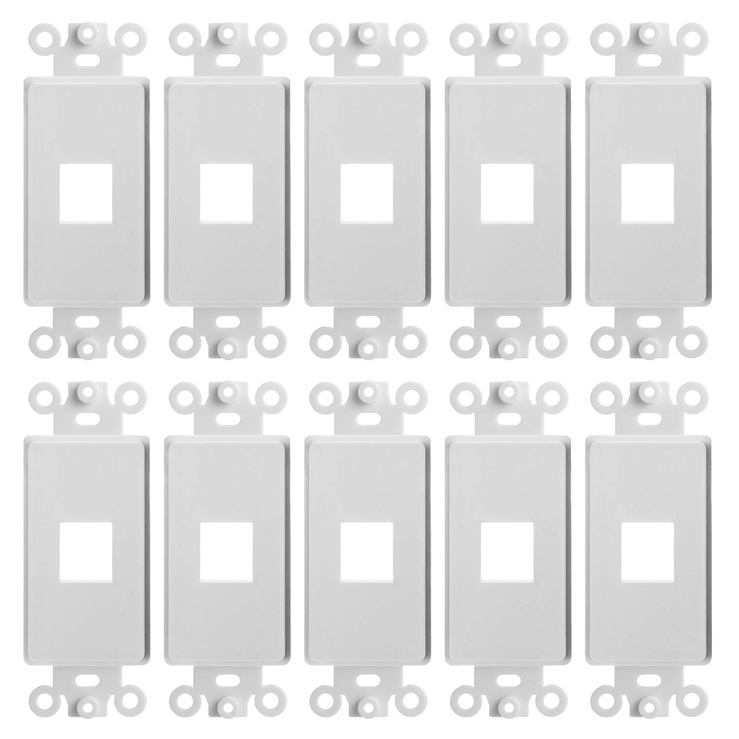 Cmple – Ensemble de 10 plaques murales décoratives à 1 ports, plaque murale Keystone à 1 dispositifs, plaque murale standard Keystone Jack à une