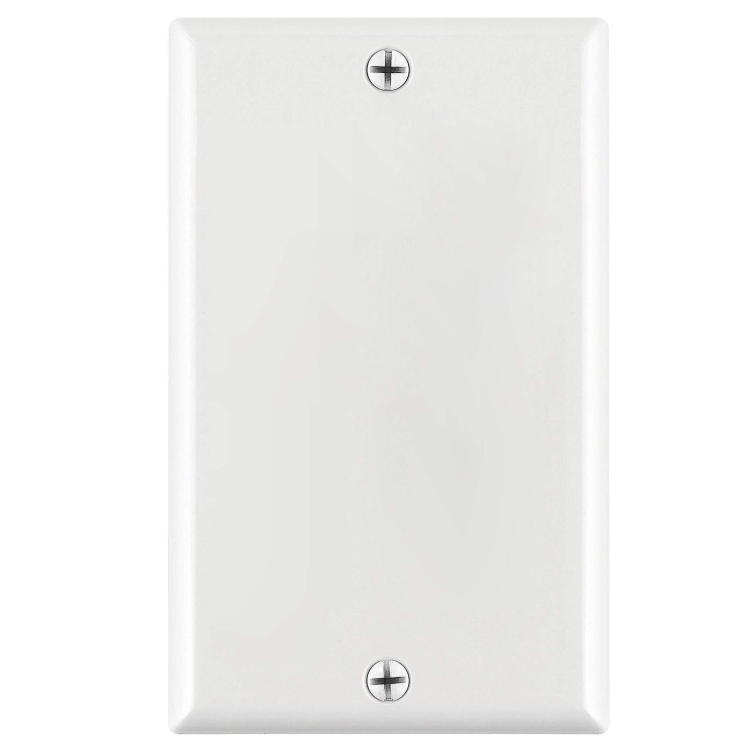 Cmple - 1 Gang Blank Wall Plate, Standard Size, Polycarbonate Thermoplastic Panel GFCI Wall Plate with Screws - White