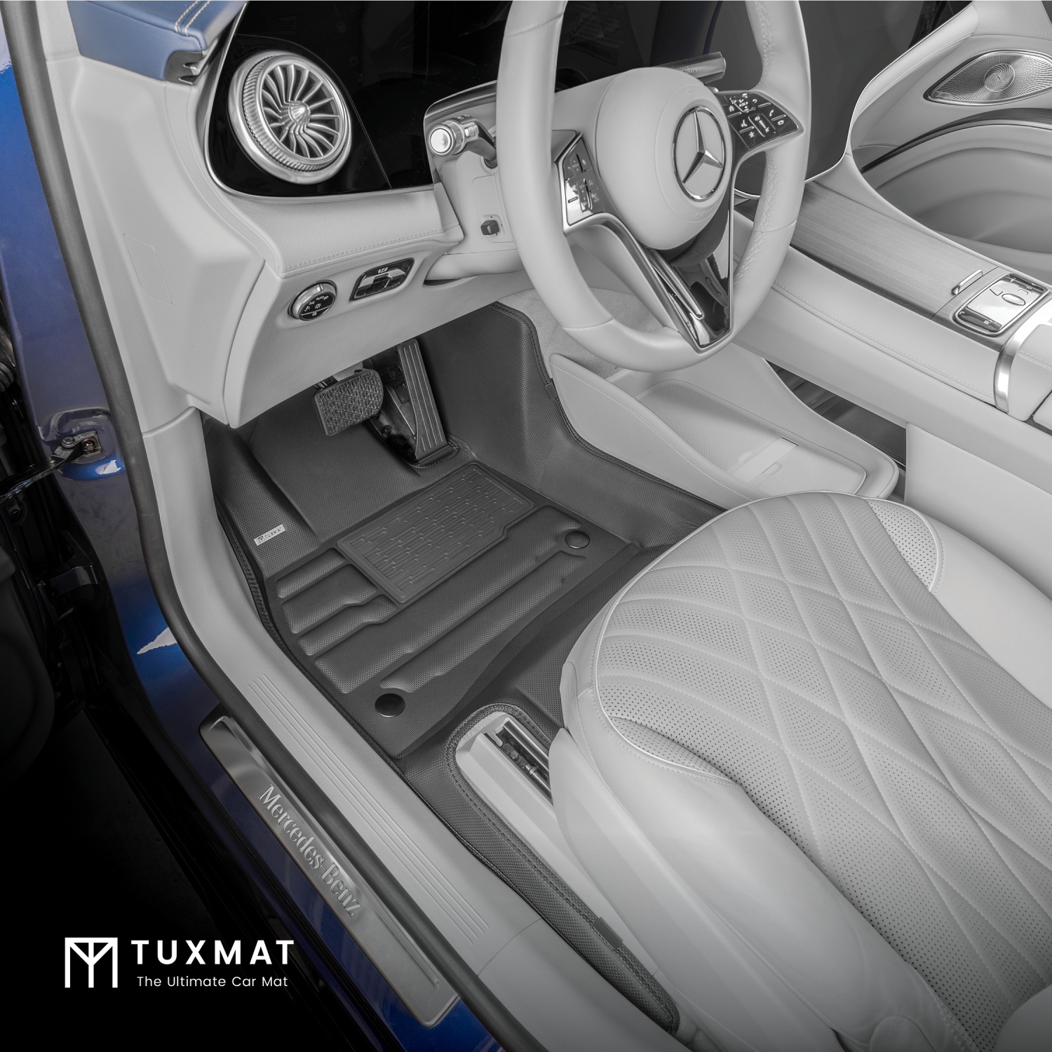 TuxMat - For Mercedes-Benz EQS SUV 5-Seater 2023-2026 Models - Custom Car Mats - Maximum Coverage, All Weather, Laser Measured - This Full Set